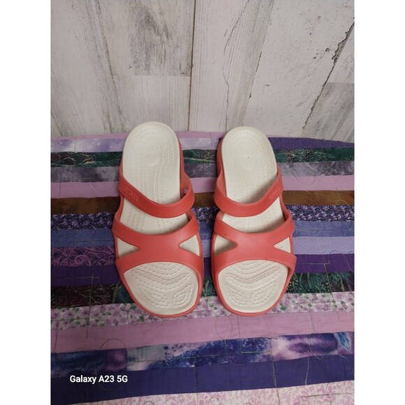 Crocs Slide Meleen Sandal Women's Size 10 Coral Pink - Picture 1 of 8